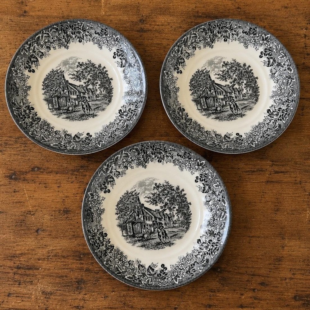 Wedgwood Romantic England Chiddingstone Kent Soup, Salad, Pasta Bowls Set of 3